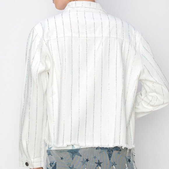 new ORIGMAI embellished jean denim jacket (4-colors) SM-2X classic rhinestones - Picture 16 of 16